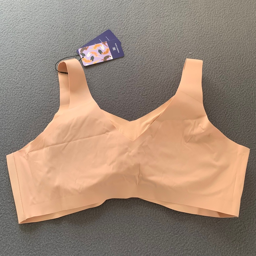 NWT Honeylove V Neck Bra Rose Tan Size 3X Nude Wire Free Comfort Removable Pads - Picture 2 of 7